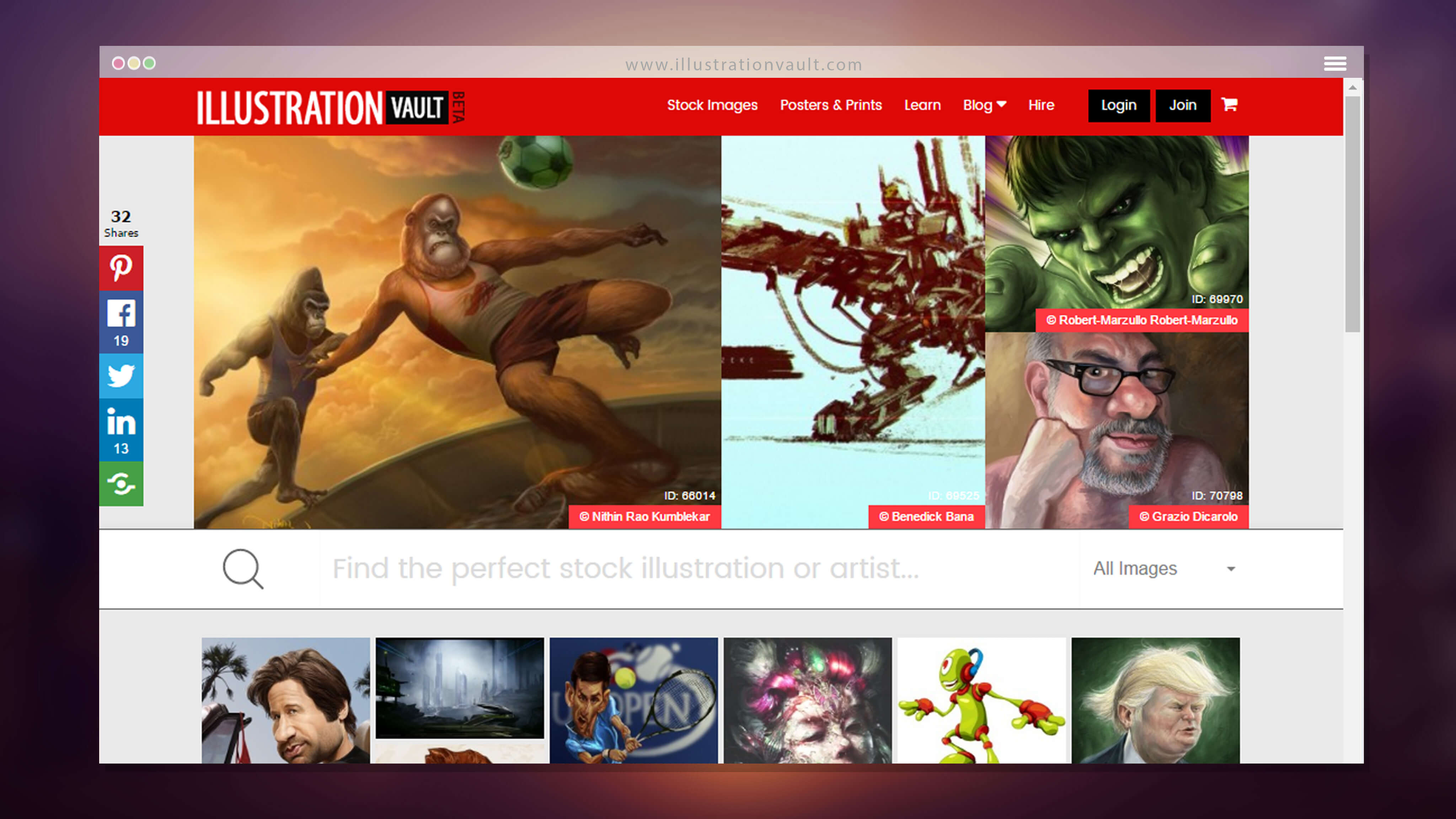 Illustration Vault homepage