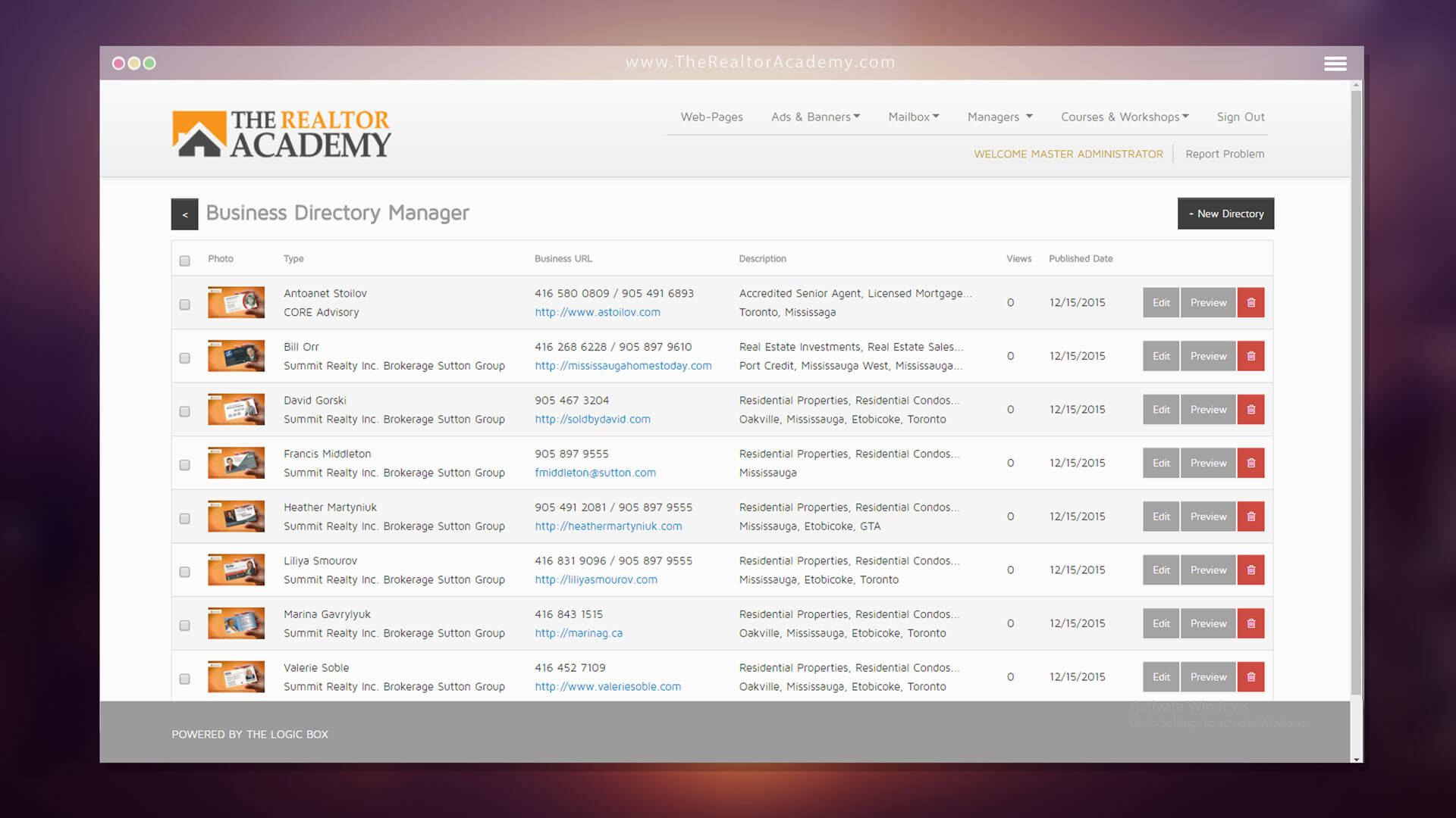 Admin: Business Directory